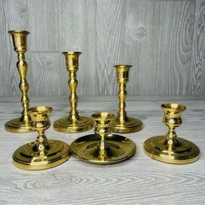 Vintage baldwin brass candle sticks and no name brand brass candle sticks decor
